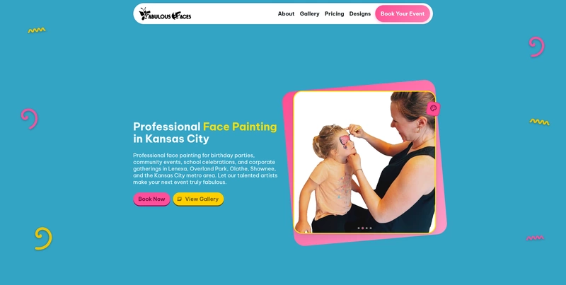a preview of the Fabulous Faces website